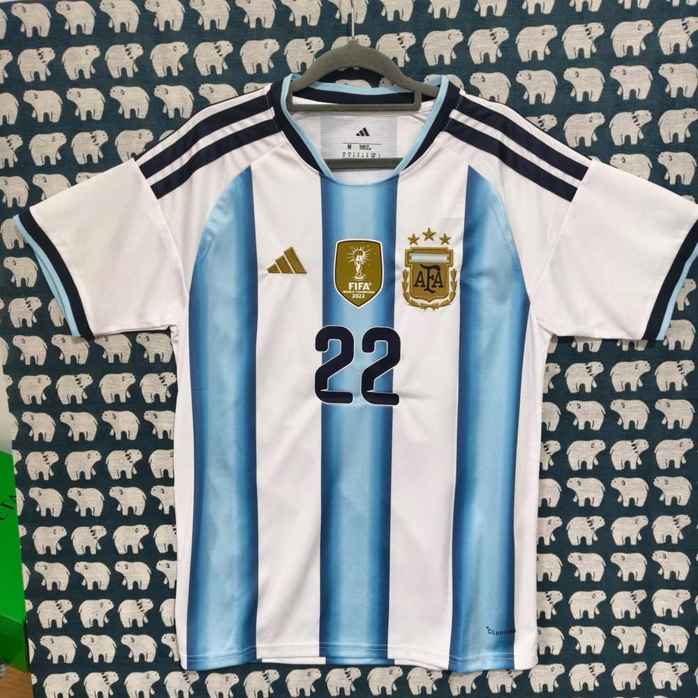 adidas Kids Argentina Home Soccer Jersey - White & Light Blue